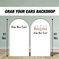 Grab your ears backdrop babyshower sign decor babyland baby shower standee backdrop, 4mm coroplast, rigid board, NOT FABRIC - EzCutoutz