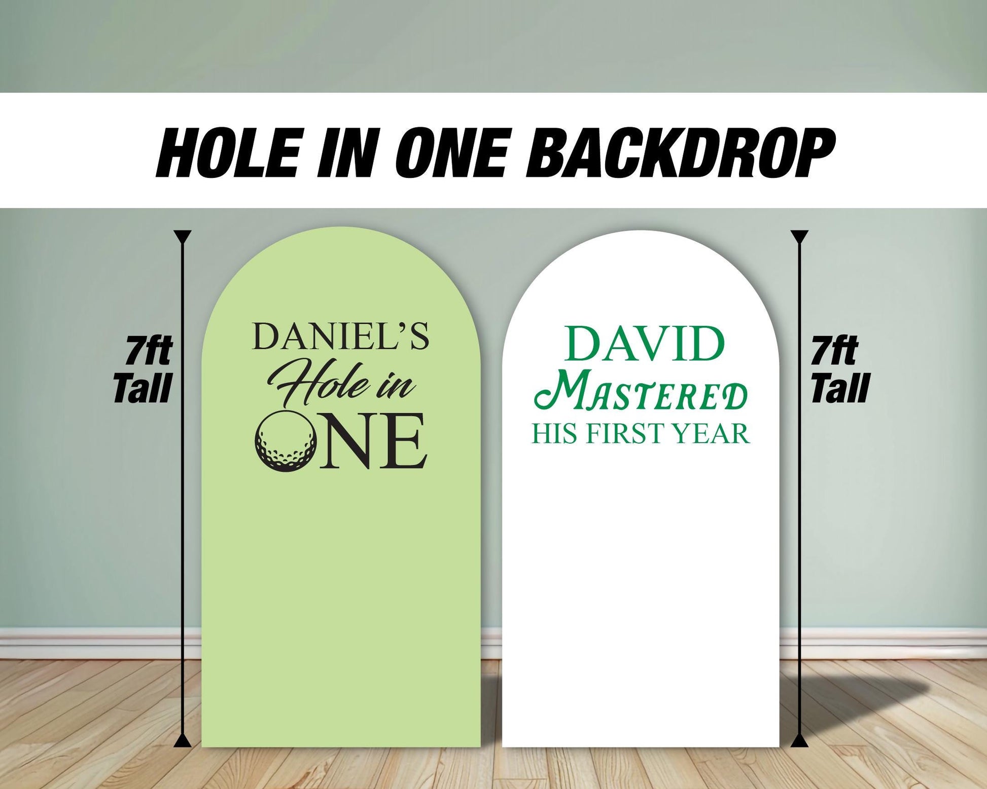 Hole in One Backdrop Golf themed Panel Backdrop with stands, Golf Props, Golf party, golf ball, mastered backdrop, NOT fabric. 4mm coroplast - EzCutoutz