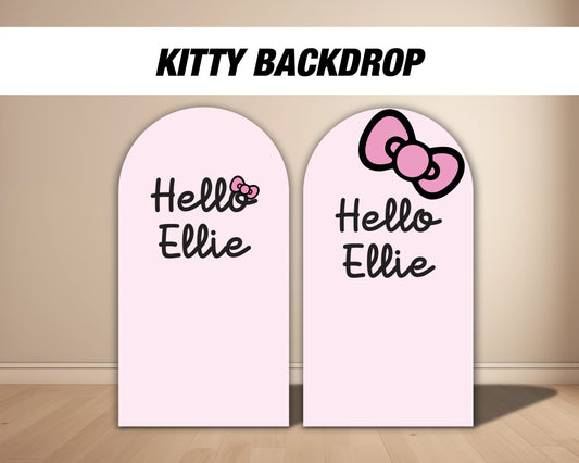 Kitty arch backdrop with stands, kitty birthday party, kitty themed, centerpieces, cutouts, decoration backdrop. high resolution quality. - EzCutoutz