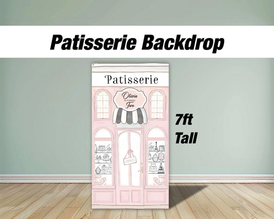 Patisserie Backdrop cafe party, paris french bakery, Prop standee, babyshower, bridal shower, storefront, rigid board, not fabric. high res - EzCutoutz