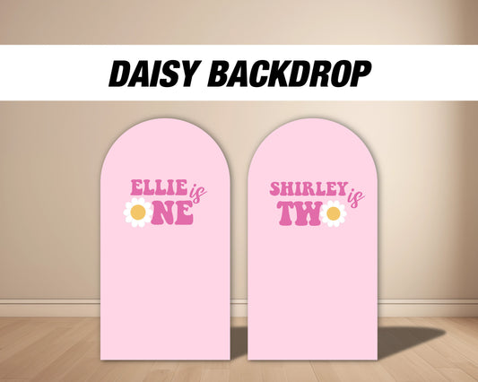 TWO Groovy arch backdrop with stands, groovy one birthday party, daisy themed retro, centerpieces, cutouts decoration backdrop high res - EzCutoutz