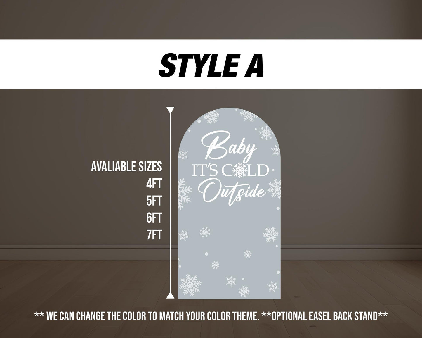 Winter onederland backdrop Arch birthday board Backdrop, wonderland, baby its cold outside, winter baby shower, big backdrop with stands - EzCutoutz