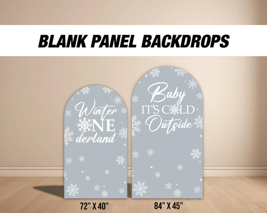 Winter onederland backdrop Arch birthday board Backdrop, wonderland, baby its cold outside, winter baby shower, big backdrop with stands - EzCutoutz