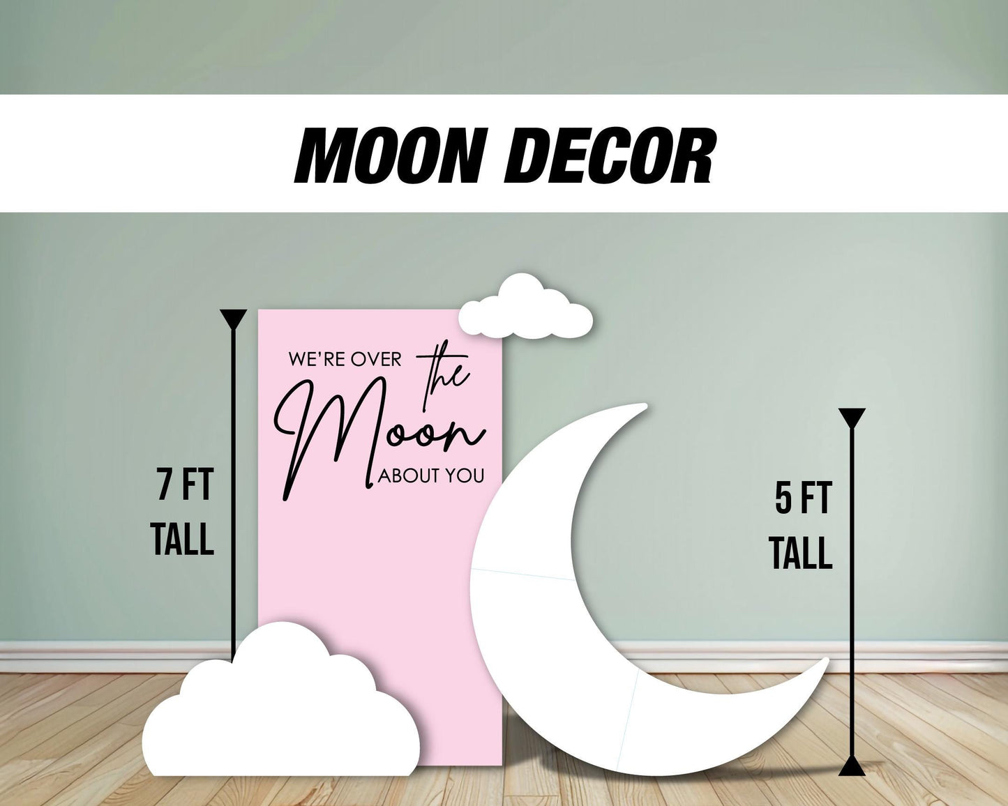 Moon backdrop Moon cutout decorations, outerspace themed birthday moon coroplast cutout party props decorations backdrop cutouts signs - EzCutoutz