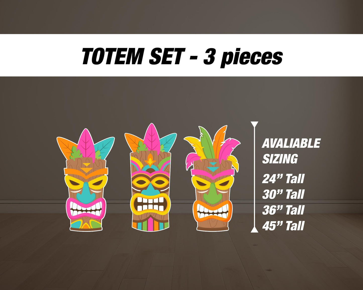Luau Party Cutouts Tropical Birthday props baby decoration Hawaiian themed, Aloha, Tiki bar, hula lawn signs, yard sign backdrop centerpiece - EzCutoutz