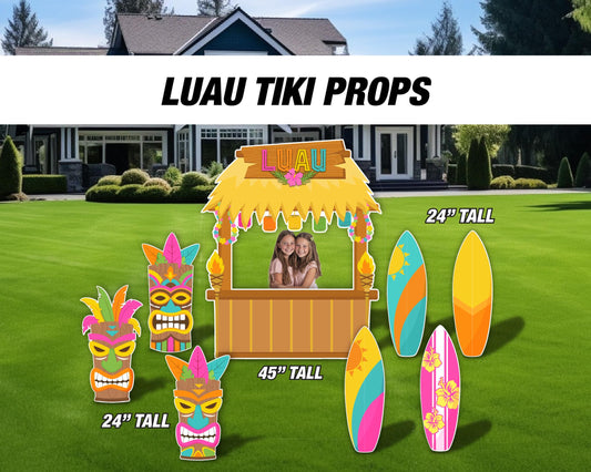 Tropical Luau Hawaii yard sign lawn sign Cutouts Tropical Birthday props baby decoration Hawaiian themed, Aloha, Tiki bar, hula - EzCutoutz