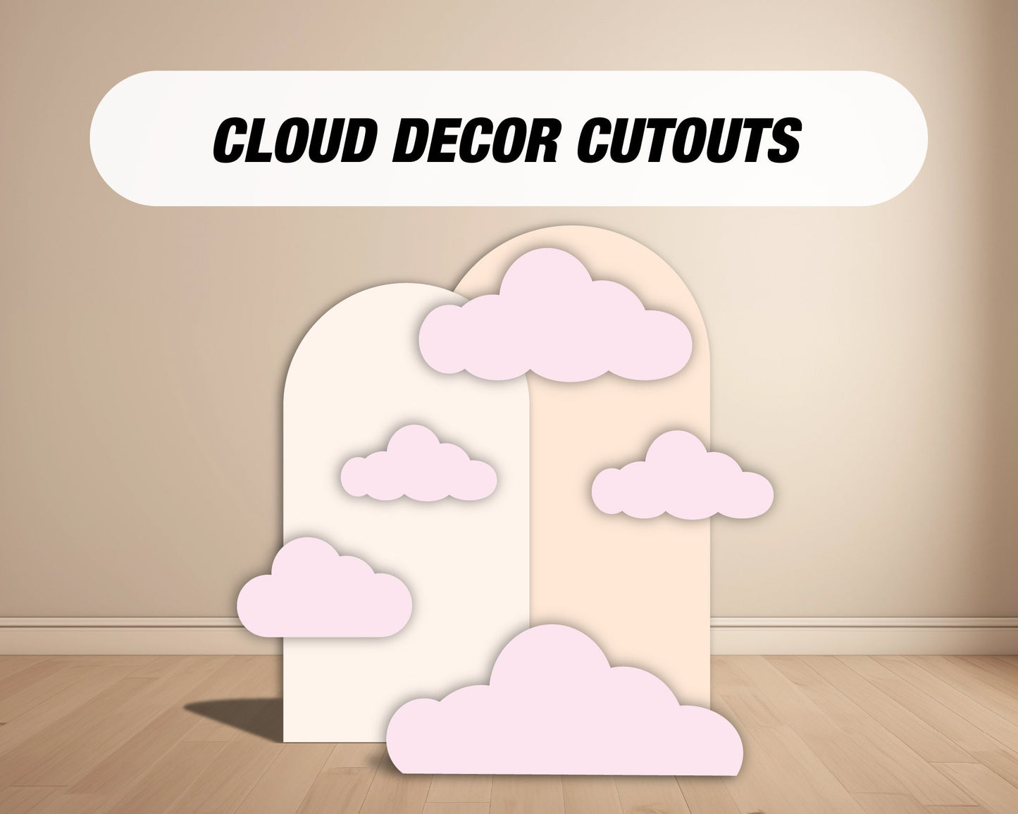Cloud cutouts decorations, birthday airplane hot air balloon coroplast cutout party props decorations backdrop cutouts signs - EzCutoutz