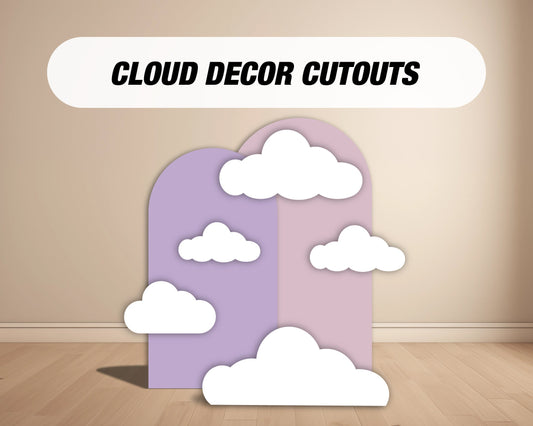 Cloud cutouts decorations, birthday airplane hot air balloon coroplast cutout party props decorations backdrop cutouts signs - EzCutoutz