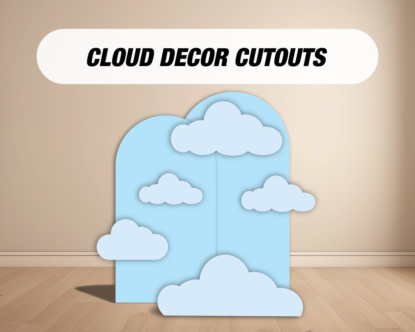 Cloud cutouts decorations, birthday airplane hot air balloon coroplast cutout party props decorations backdrop cutouts signs - EzCutoutz