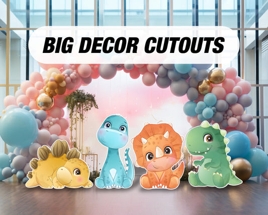 Iggy Dinosaur party decoration, Baby dinosaur party decoration, cutouts, lawn signs, yard signs, backdrop centerpieces, party props - EzCutoutz