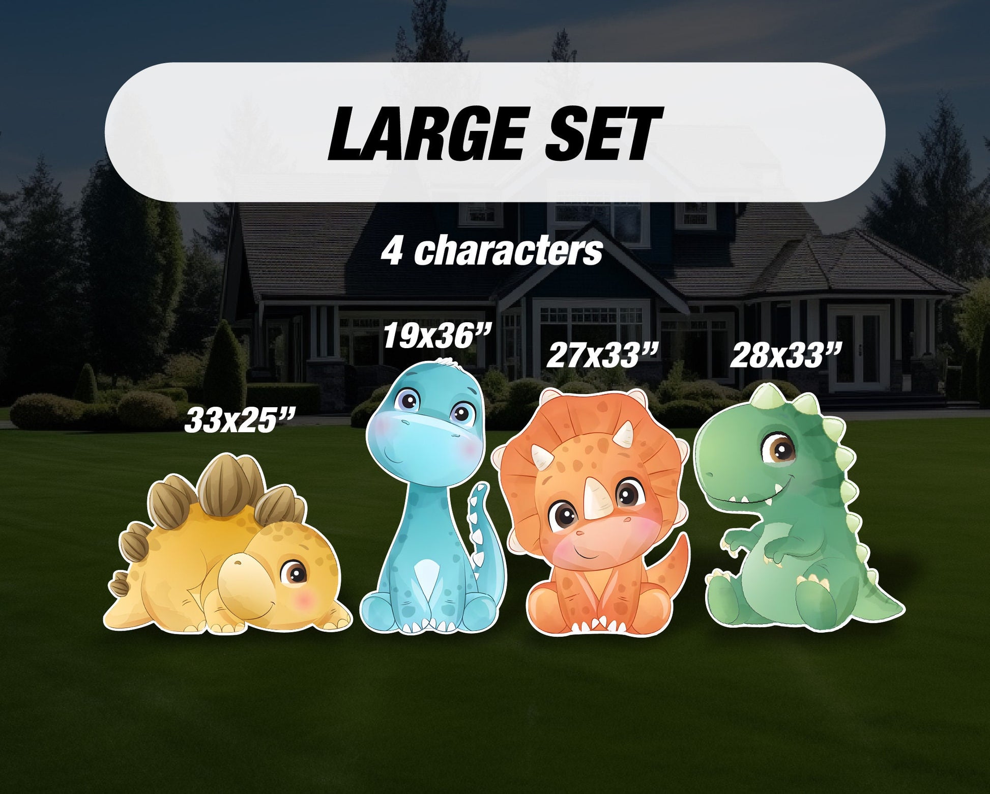 Iggy Dinosaur party decoration, Baby dinosaur party decoration, cutouts, lawn signs, yard signs, backdrop centerpieces, party props - EzCutoutz
