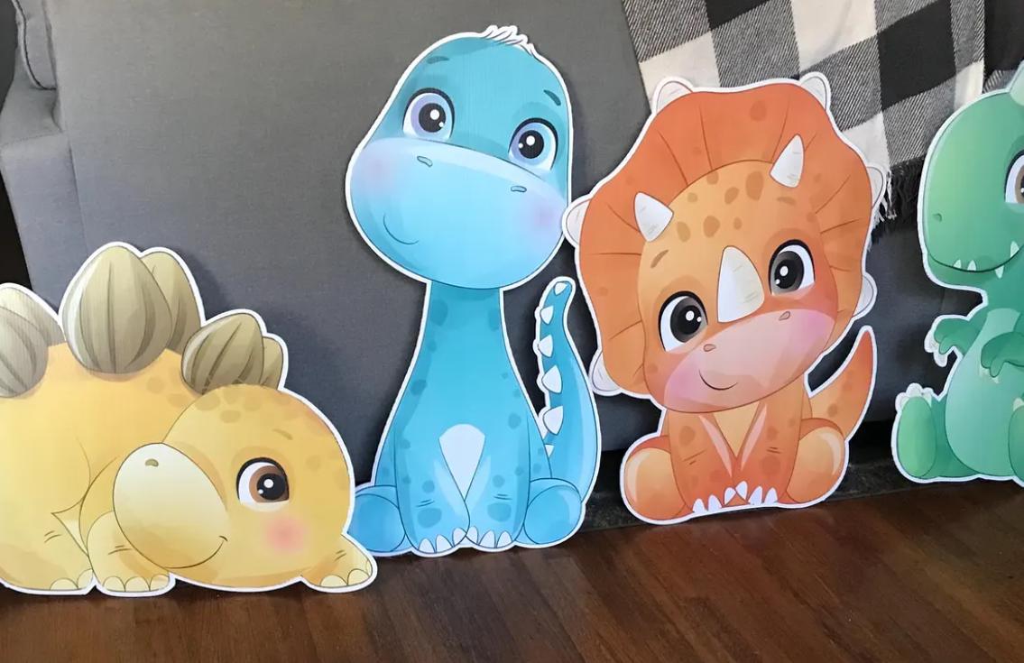 Iggy Dinosaur party decoration, Baby dinosaur party decoration, cutouts, lawn signs, yard signs, backdrop centerpieces, party props - EzCutoutz