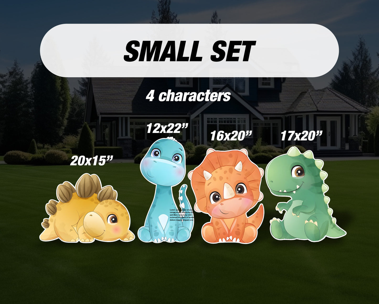 Iggy Dinosaur party decoration, Baby dinosaur party decoration, cutouts, lawn signs, yard signs, backdrop centerpieces, party props - EzCutoutz